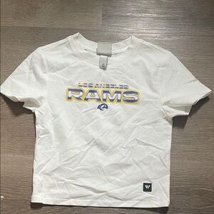Los Angeles Rams White Cropped Graphic Tee